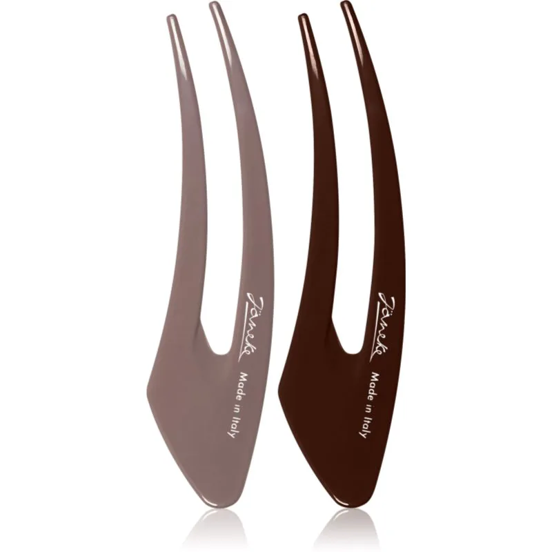 Janeke Hair Clip κλιπ για τα μαλλιά Brown 2x13 εκ