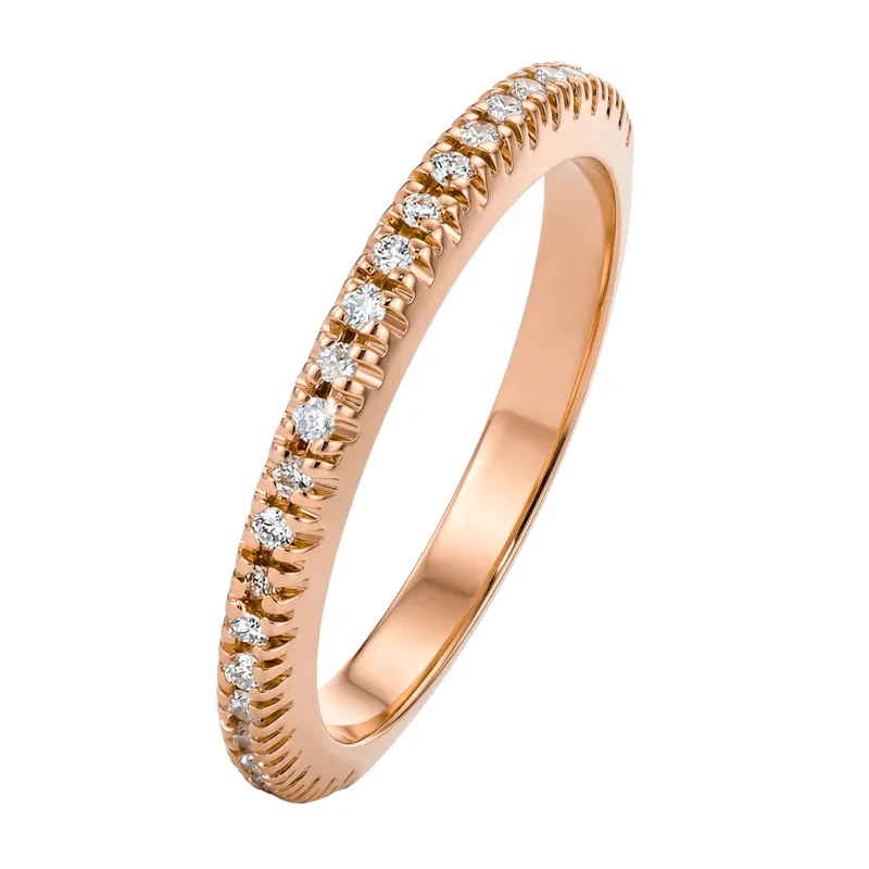 Δαχτυλίδι ροζ gold 18Κ με διαμάντια 019594 019594 Χρυσός 18 Καράτια