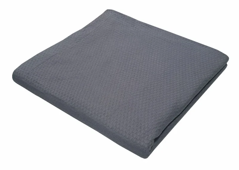 Κουβέρτα Βαμβακερή Πικέ Υπέρδιπλη 240x260εκ. Sanforized Grey (Σετ 4 Τεμάχια) (Ύφασμα: Βαμβάκι 100%, Χρώμα: Γκρι) - OEM - 5201847000820-9