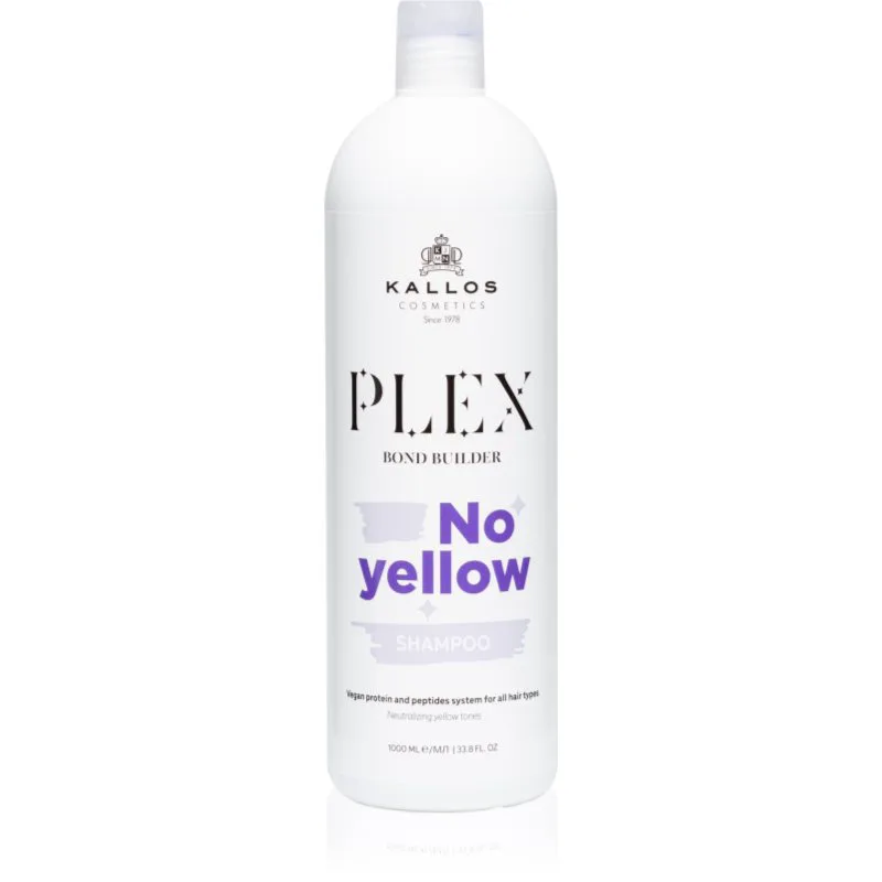 Kallos Plex No Yellow σαμπουάν που εξουδετερώνει τους κίτρινους τόνους 1000 ml
