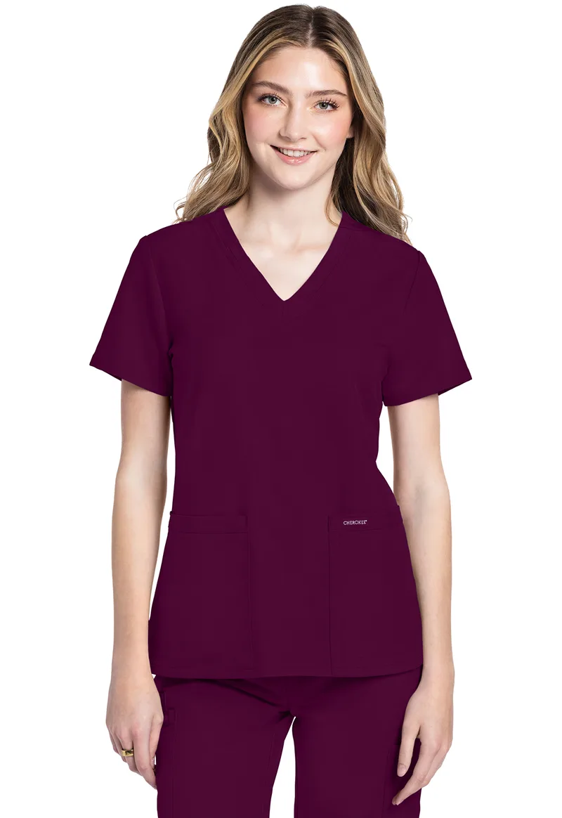 Γυναικεία Μπλούζα Cherokee Workwear Originals Ultra | V-Neck | 2 Τσέπες | Wine
