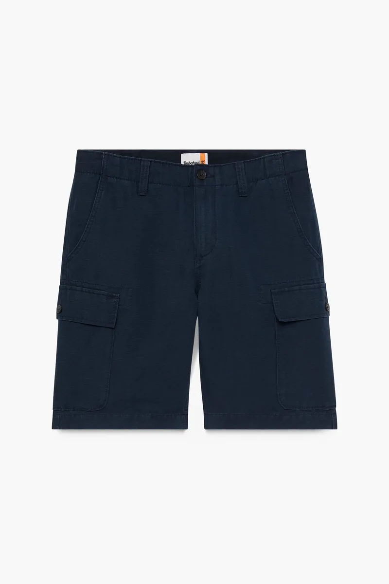 Timberland ανδρική βερμούδα cargo με λινάρι Loose Fit - TB0A44W74331 Μπλε Σκούρο