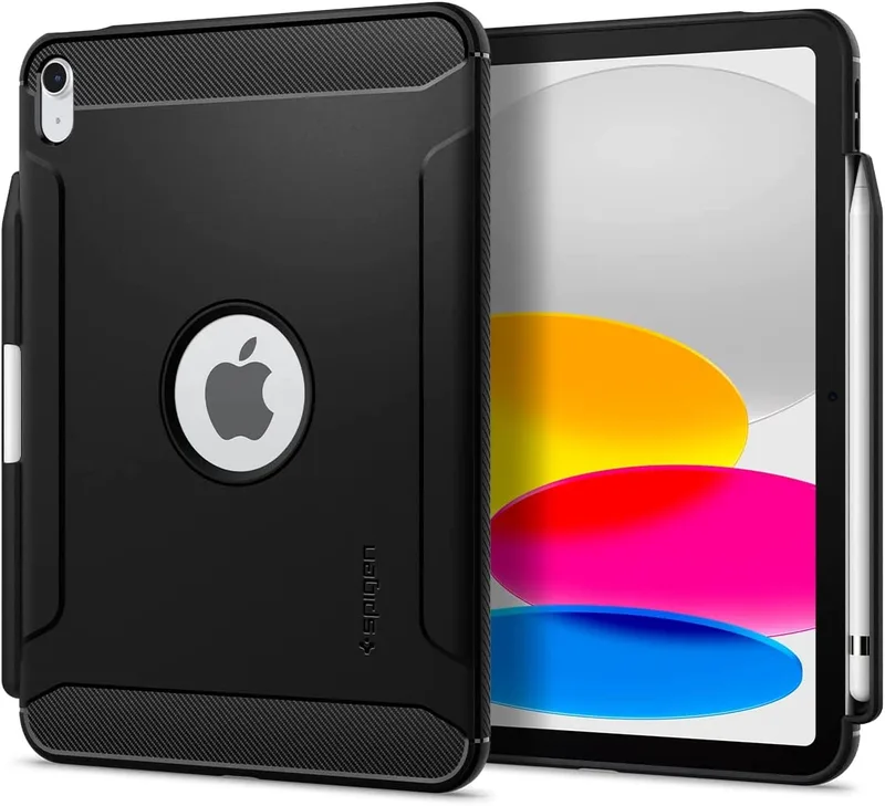 Spigen Θήκη Rugged Armor Apple iPad (A16) 11th Gen. 2025 11" / 10th Gen. 2022 10.9" με Υποδοχή Apple Pencil - Matte Black (ACS05552)