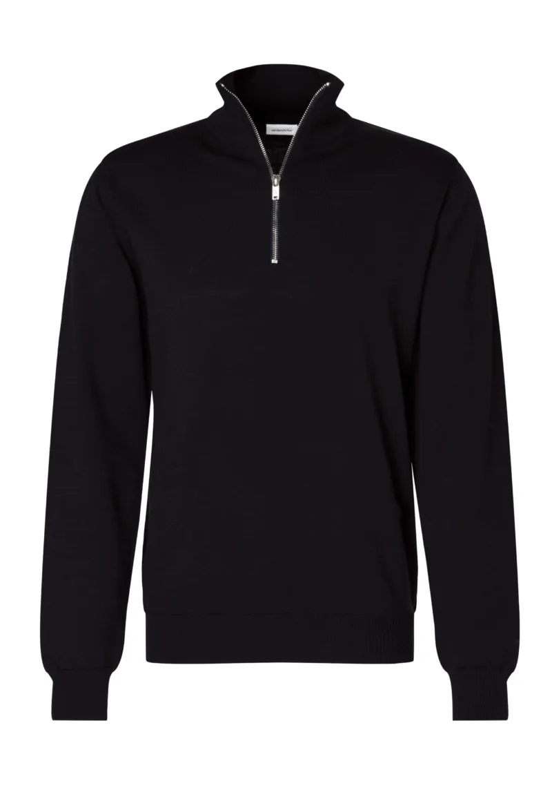 ΑΝΔΡΙΚΟ ΠΛΕΚΤΟ SEIDENSTICKER MERINO QUARTER ZIP ΚΑΝΟΝΙΚΗ ΓΡΑΜΜΗ REGULAR FIT ΣΚΟΥΡΟ ΜΠΛΕ