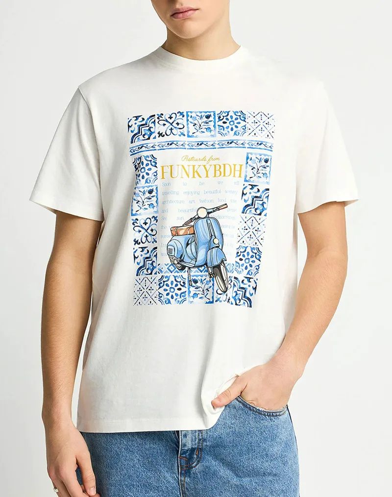 FUNKY BUDDHA T-Shirts FBM013-063-04-OFF WHITE OffWhite