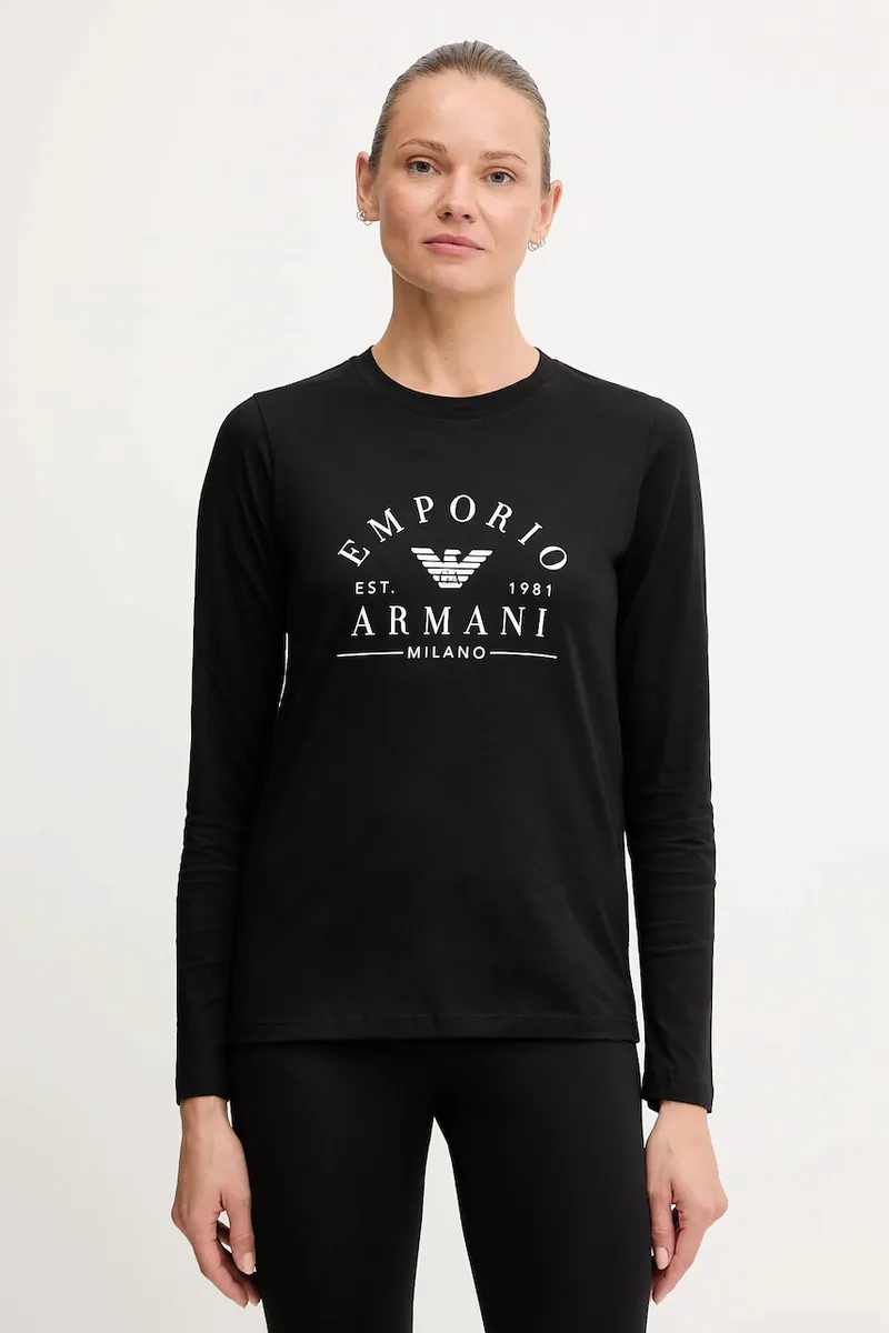 Βαμβακερή μπλούζα με μακριά μανίκια Emporio Armani Underwear