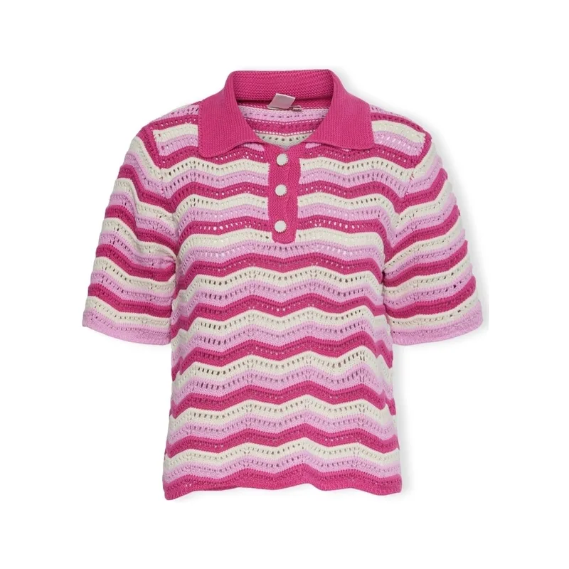 Μπλούζα Y.a.s YAS Furo Knit S/S - Birch/Pastel Lavender
