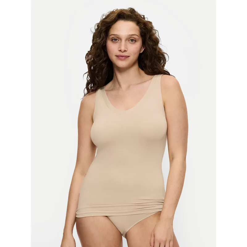Triumph Τοπ Sense Of Modal 10224796 Μπεζ Slim Fit