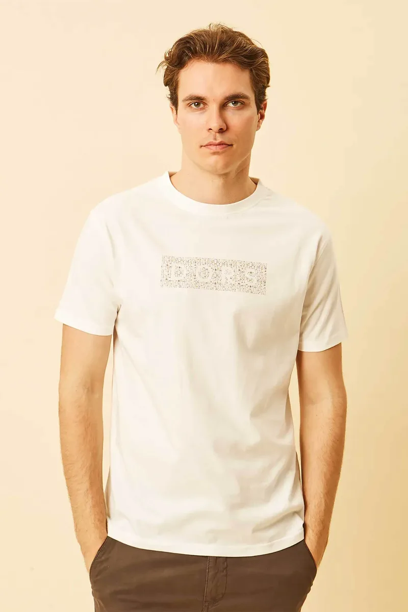 DORS ανδρικό T-shirt με graphic logo Regular Fit - 1140024.C01 Λευκό