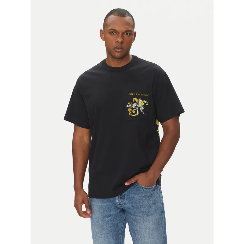 Versace Jeans Couture T-Shirt 78GAH6RB Μαύρο Regular Fit