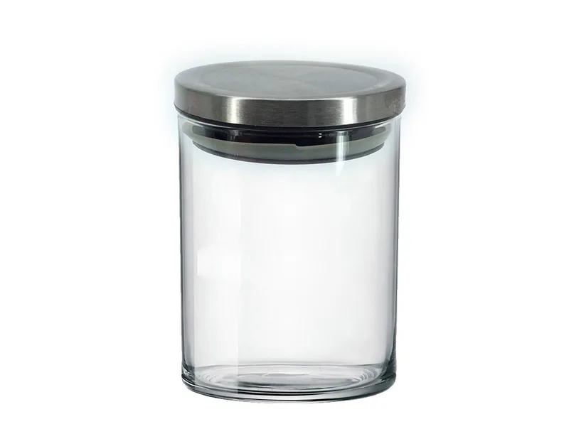 Δοχείο Με Μεταλλικό Πώμα Διάφανο Γυαλί 800ml