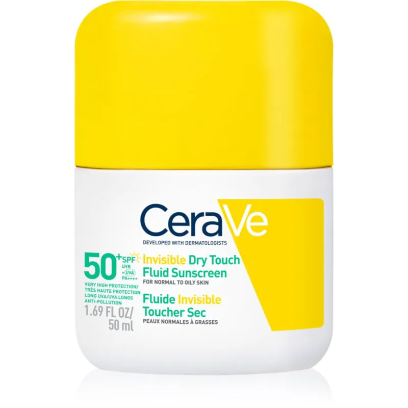 CeraVe Invisible Dry Touch Fluid SPF 50+ προστετυτικό υγρό με ματ αποτέλεσμα SPF 50+ 50 ml