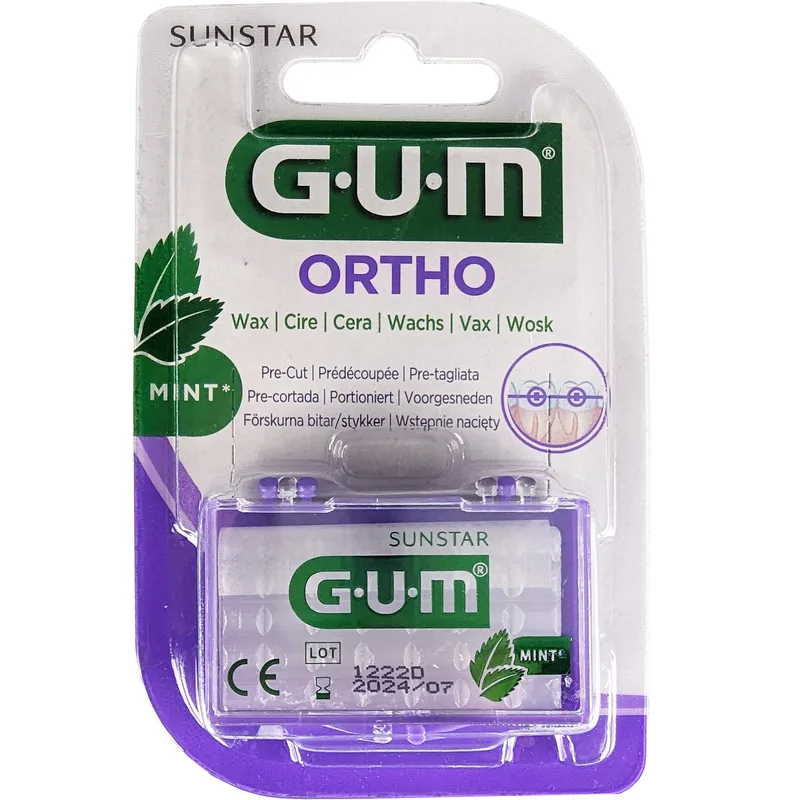 Gum Ortho Pre-Cut Wax Mint Flavour Ορθοδοντικό Κερί για την Αποτροπή Σχηματισμού Πληγών από Ορθοδοντικές Συσκευές - Κωδ 724
