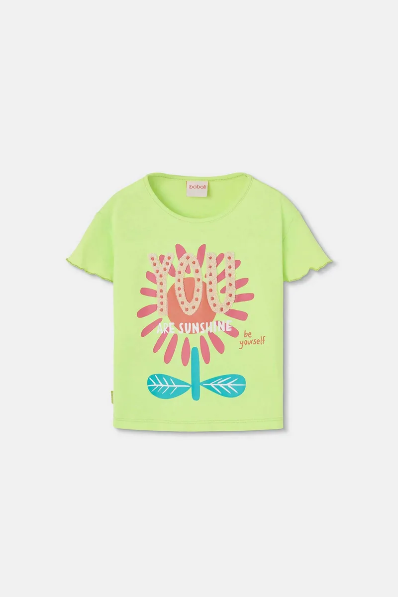 Boboli παιδικό Τ-shirt με letter print - 313119 Κίτρινο