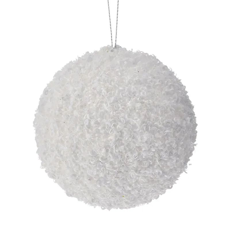Χριστουγεννιάτικη Μπάλα Polyfoam Λευκή Glitter 8εκ. iliadis 83495 (Σετ 24 Τεμάχια) (Χρώμα: Λευκό, Υλικό: Polyfoam) - Iliadis - il_83495