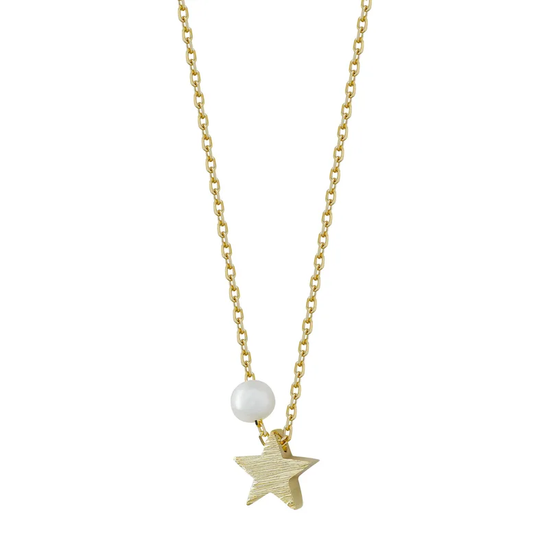 Κολιέ με Αστεράκια από Κίτρινο Χρυσό 14 Καρατίων KL1424
