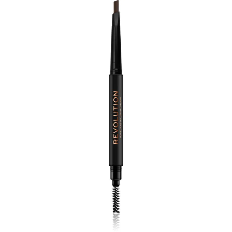 Revolution Duo Brow Definer ακριβής μολύβι για τα φρύδια απόχρωση Medium Brown 0.25 γρ