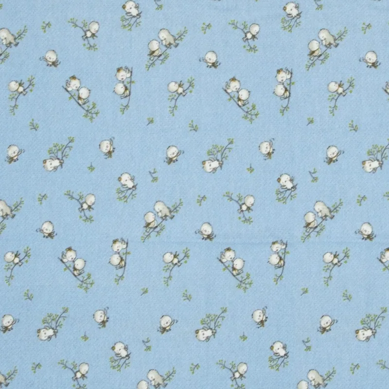 Πάνα Φανελένια Dimcol Birds 14 80Χ80 Sky blue