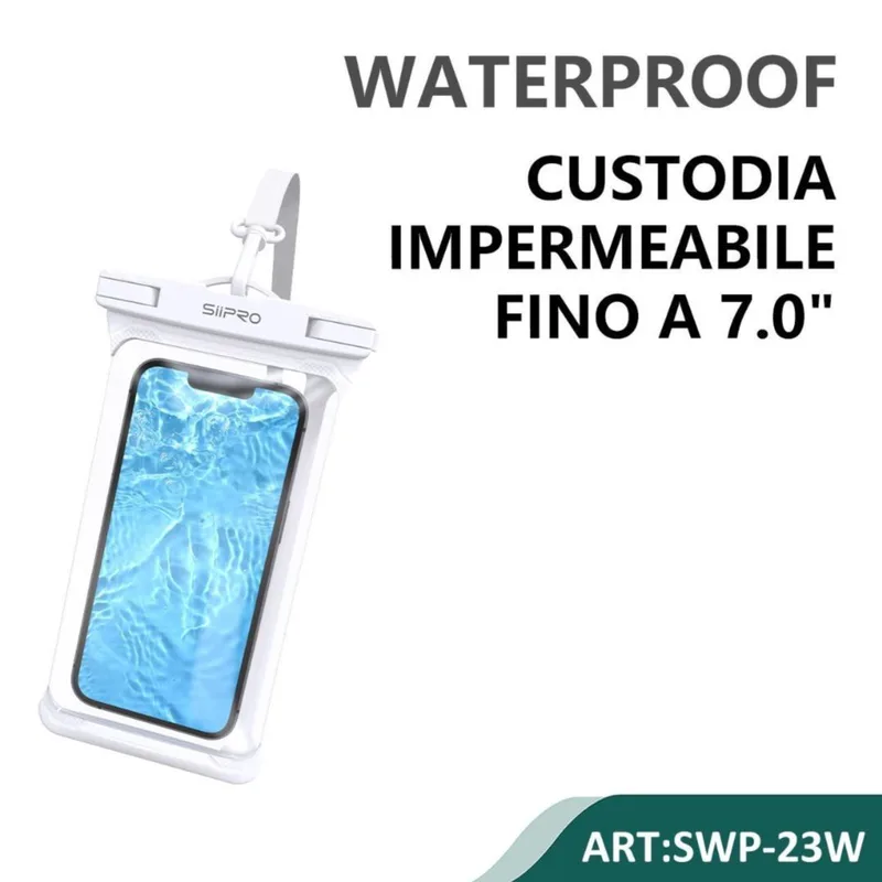 Siipro Universal Waterproof Bag Case 7" White