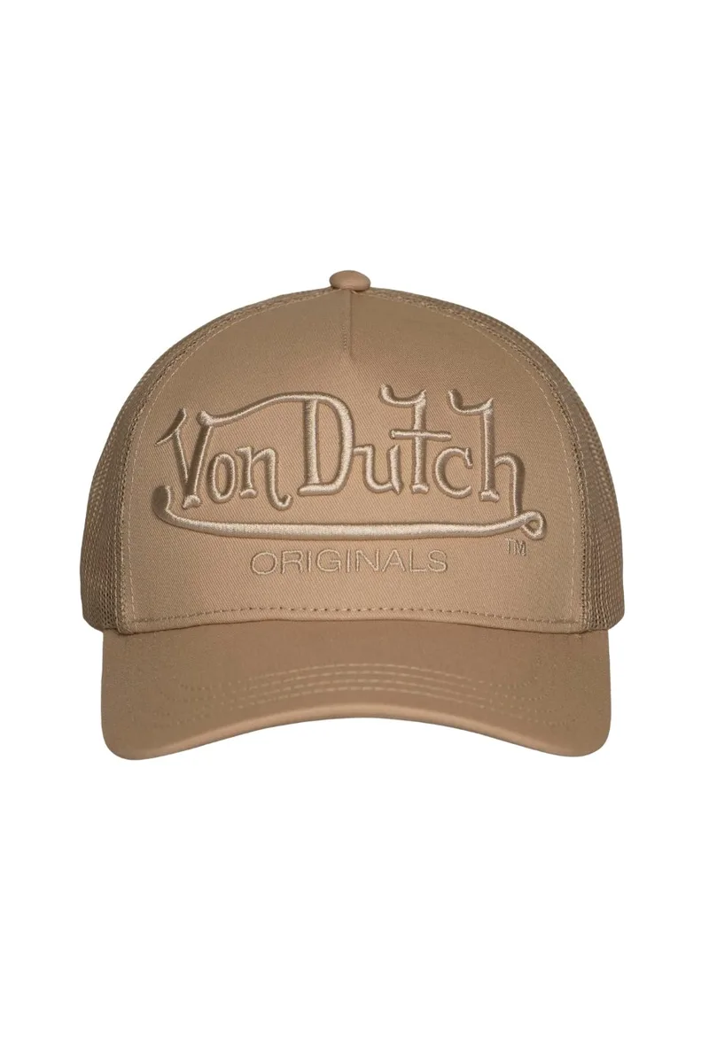 VON DUTCH Unisex Trucker Καπέλο - Μπεζ -VD/1/CB/EMB/02-BEIGE