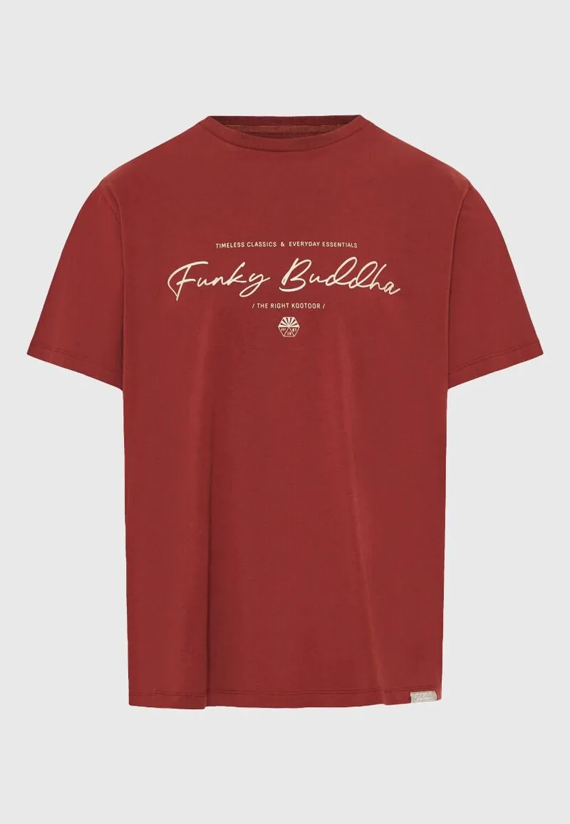 Funky Buddha Ανδρικό T-shirt με λογότυπο FBM013-022-04 Κεραμιδί