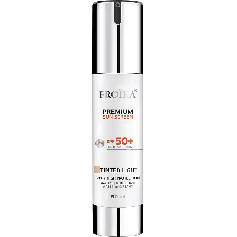 Froika Premium Sunscreen Spf50+ Broad Spectrum Αντηλιακό Προσώπου με Πολύ Υψηλή Προστασία Ευρέος Φάσματος & Χρώμα 50ml - Tinted Light