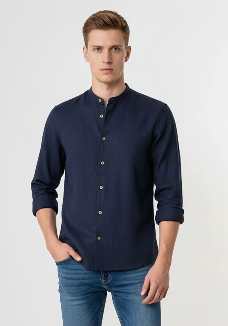 Hamaki Ho Πουκάμισο Linen - CE1295H Blue