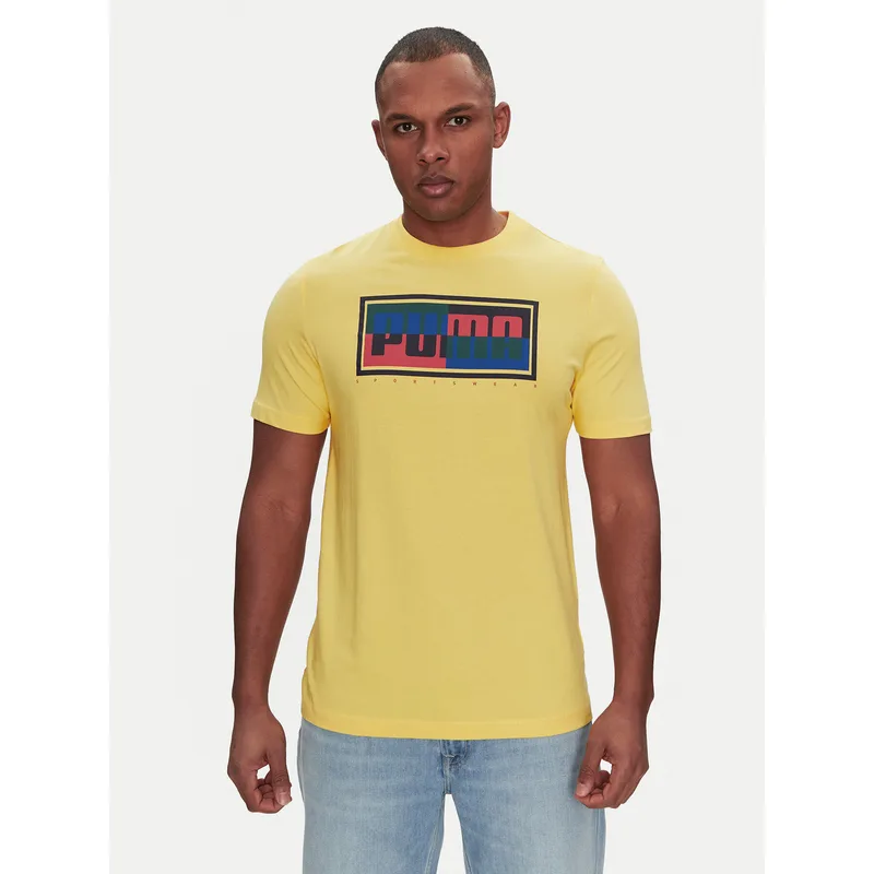 Puma T-Shirt Graphics Box 684827 Κίτρινο Regular Fit