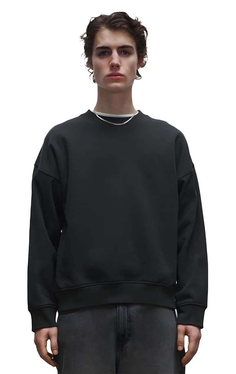 Boxy Φούτερ True Blanks by H&M 1112601 Off Black