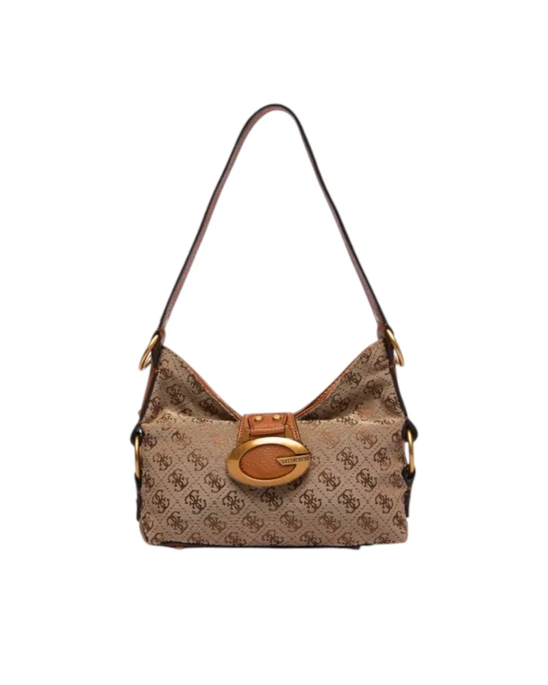 Guess Γυναικεία Τσάντα Ώμου Camden Mini HWBB9308720-Latte Logo/Cognac