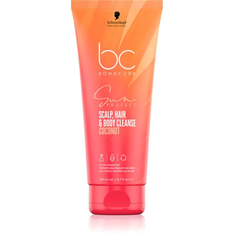 Schwarzkopf Professional BC Bonacure Sun Protect Scalp, Hair & Body Cleanse τζελ για ντους 2 σε 1 200 ml