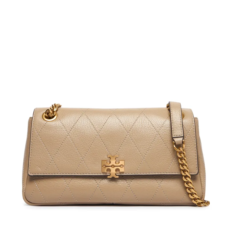 Τσάντα Tory Burch Charlie Quilted Small Shoulder Bag 185829 Κρεμ