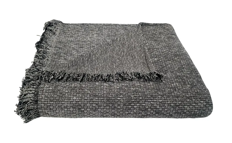 Ριχτάρι Acrylic-Polycotton Πολυθρόνας 180x180εκ. Σενίλ Ψάθα Light Grey Komvos Home 7045512-7 (Χρώμα: Γκρι, Ύφασμα: 55% Acrylic-25% Cotton-20% Polyester) - KOMVOS HOME - 7045512-7