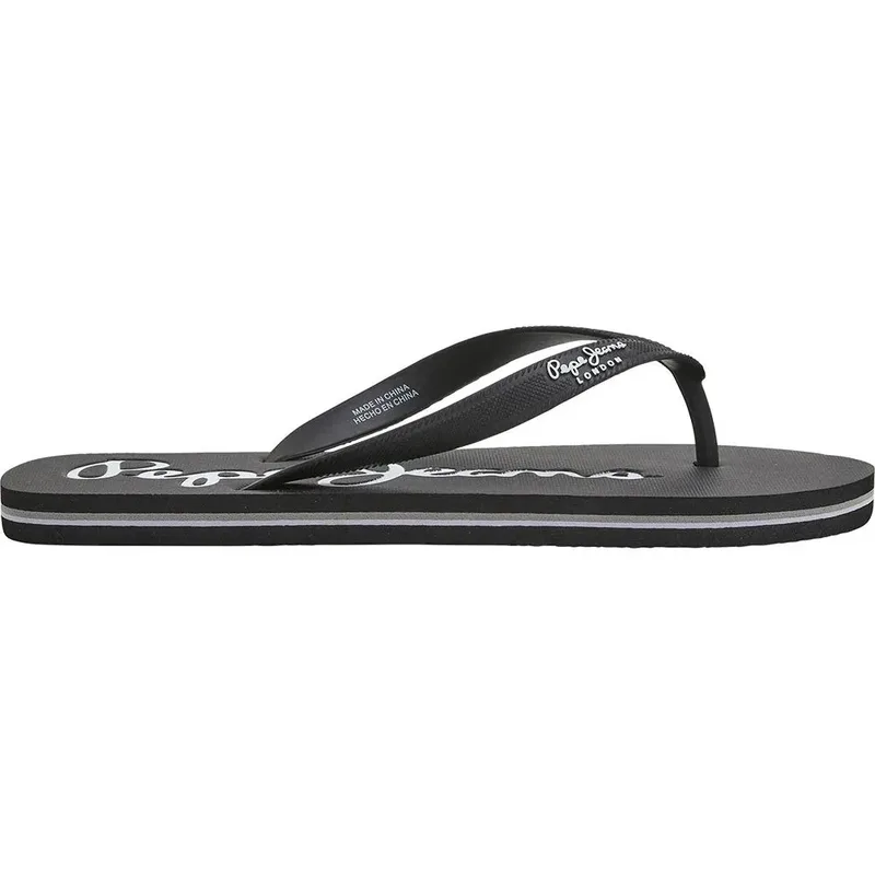 Pepe Jeans Ανδρικές Σαγιονάρες Bay Beach Basic PMS70128-999 Μαύρο