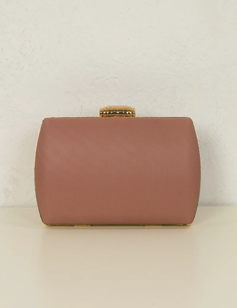 Γυναικείο ροζ μίνι τσαντάκι Hardcase Clutch δερματίνη JKL23