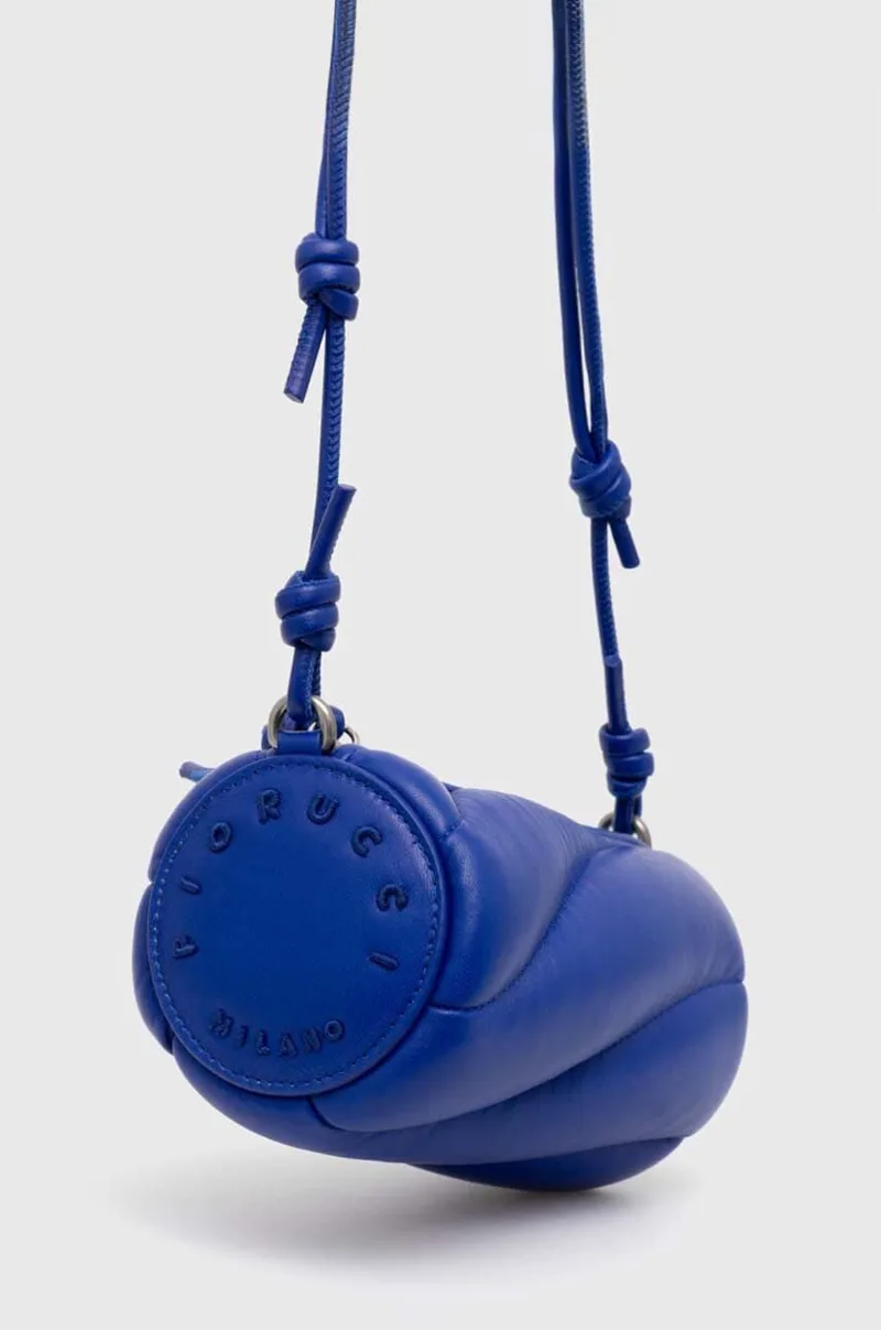 Δερμάτινη τσάντα Fiorucci Electric Blue Leather Mini Mella Bag