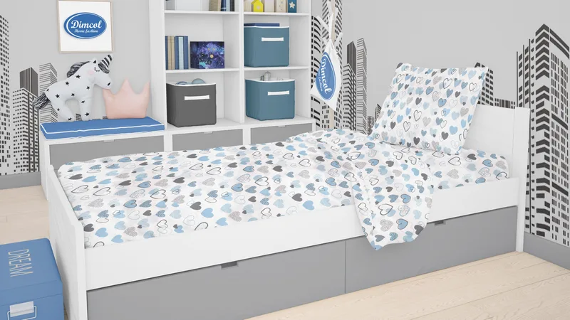 Μαξιλαροθήκη Dimcol Hearts 08 Blue 50x70