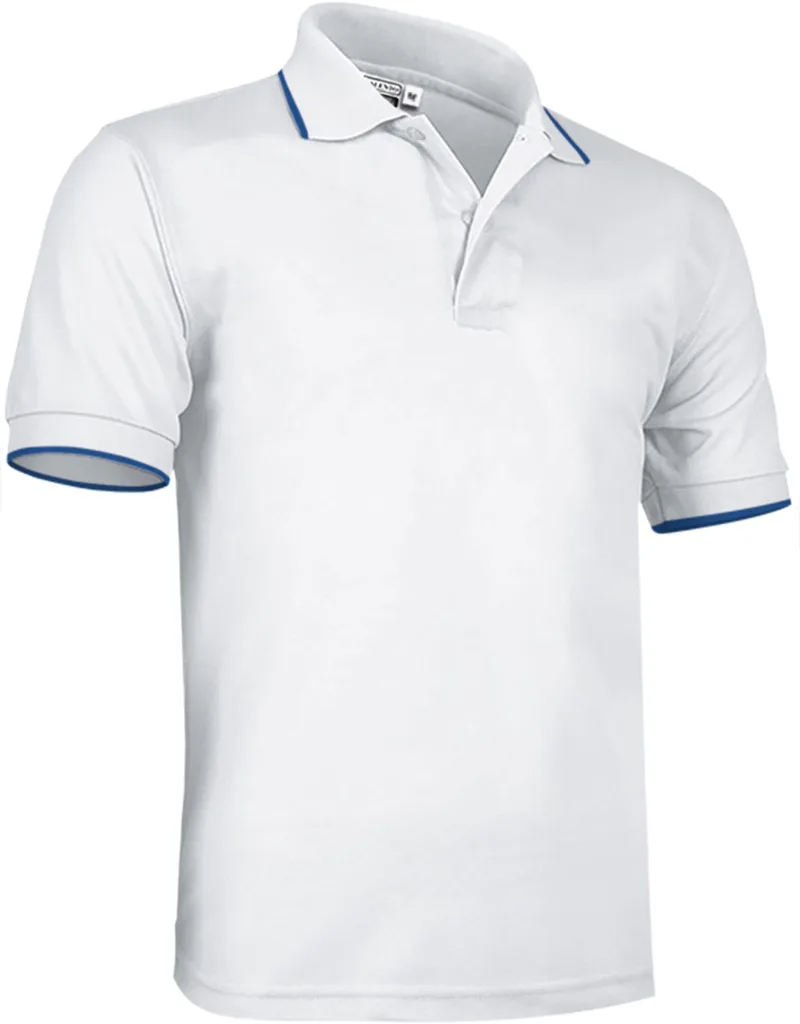 Κοντομάνικο Polo Shirt COMBI Valento POVACOMBA White-Royal Blue