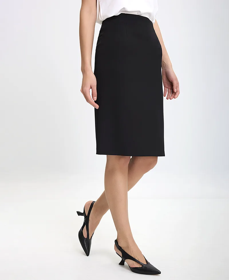 Γυναικεία Midi Φούστα Pencil Regular Fit σε Μαύρο