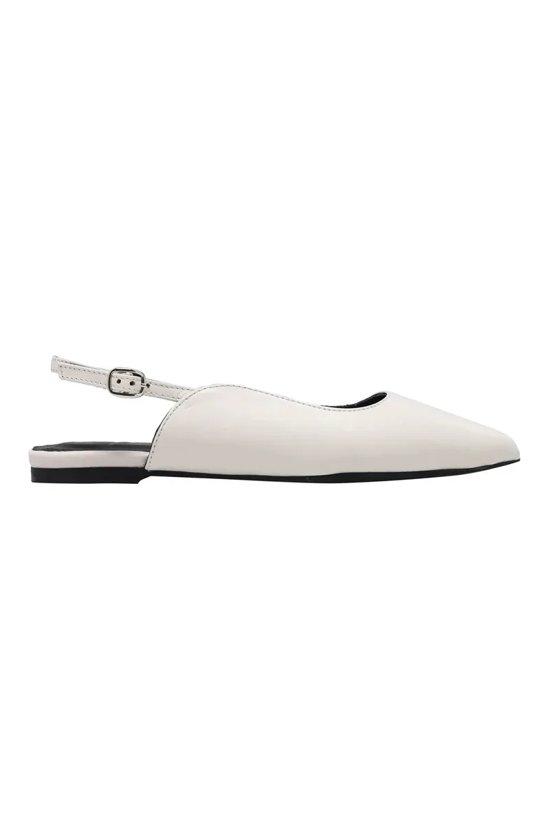 Haralas γυναικεία δερμάτινα slingback - 501-01 Λευκό
