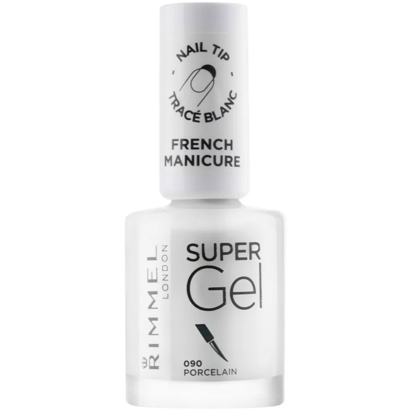 Rimmel Super Gel Step 1 Βερνίκι για γαλλικό μανικιούρ απόχρωση 090 Porcelain 12 ml