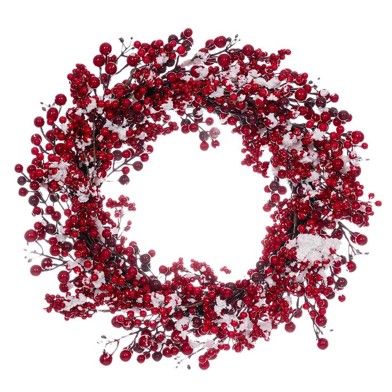 Χριστουγεννιάτικο Στεφάνι Κόκκινα Berries Χιόνι 55εκ. iliadis 86206 (Χρώμα: Κόκκινο) - Iliadis - il_86206