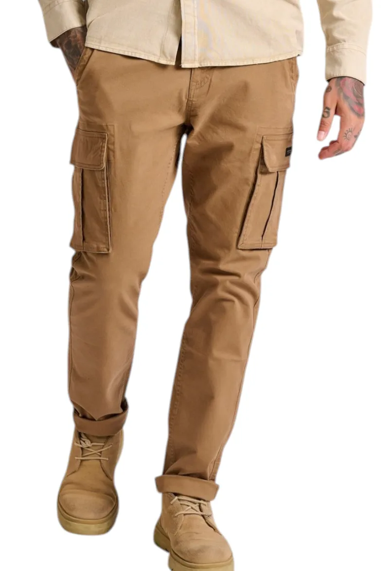 Παντελόνι Υφασμάτινο Funky Buddha Cargo FBM010-002-02-BEIGE Ανδρικό