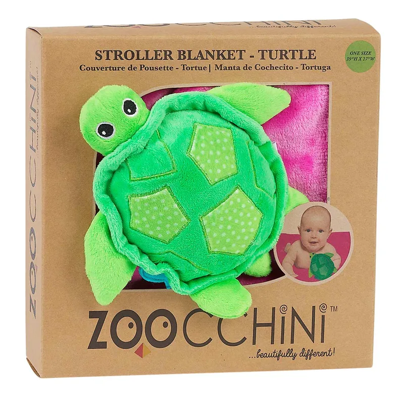 Κουβέρτα Με Λούτρινο Παιχνίδι Fleece 68,5x100εκ. Stroller Blanket Turtle Zoocchini ZOO3001 (Ύφασμα: Fleece, Μέγεθος: Λίκνου) - Zoocchini - ZOO3001