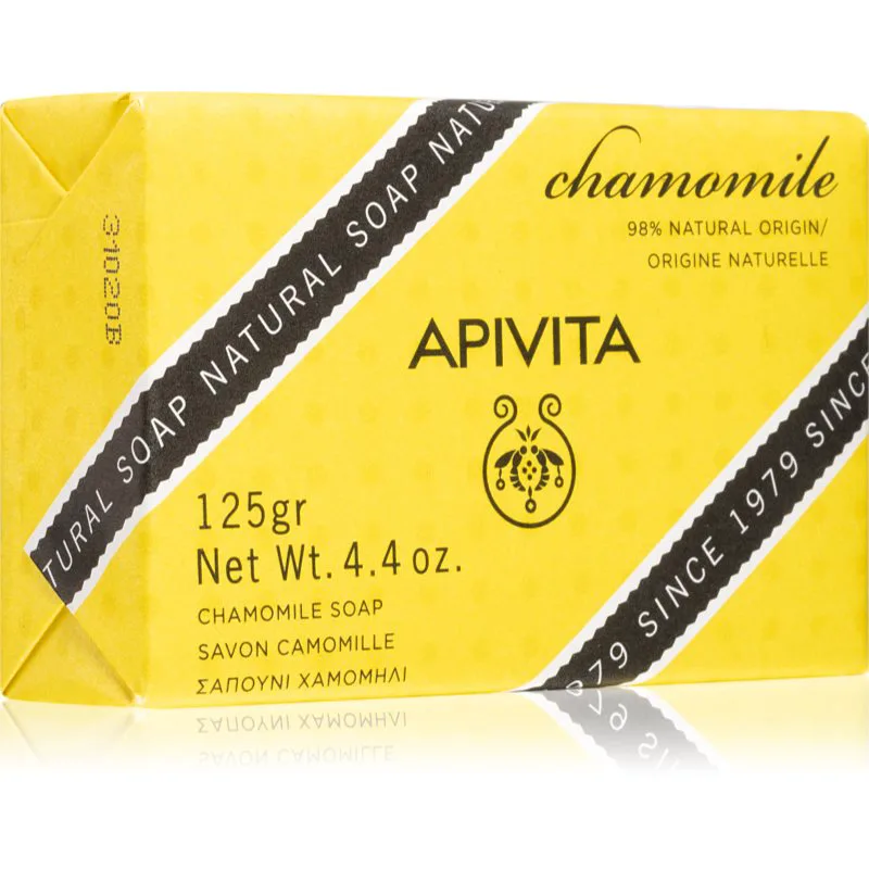 Apivita Natural Soap Chamomile καθαριστικό στερεό σαπούνι 125 γρ