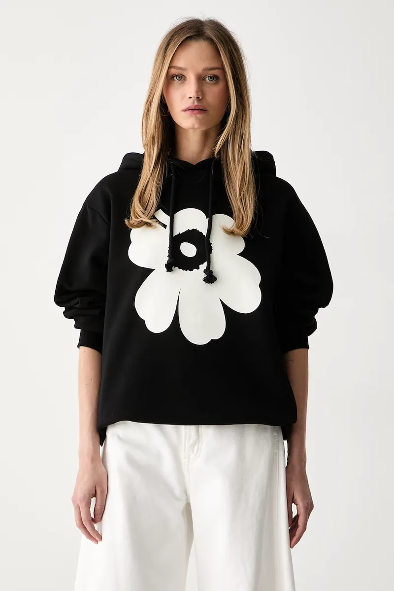 Marimekko μπλούζα με κουκούλα γυναικεία με βαμβάκι