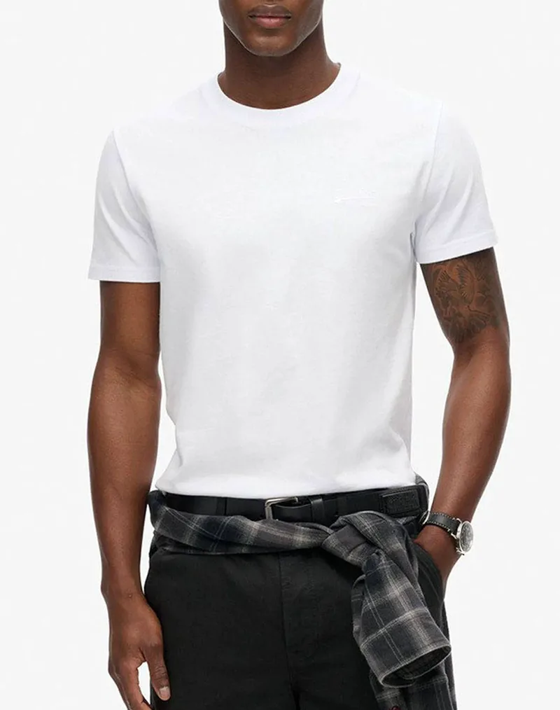 SUPERDRY ESSENTIAL LOGO EMB TEE ΜΠΛΟΥΖΑ ΑΝΔΡΙΚΟ M1011245M-44C White