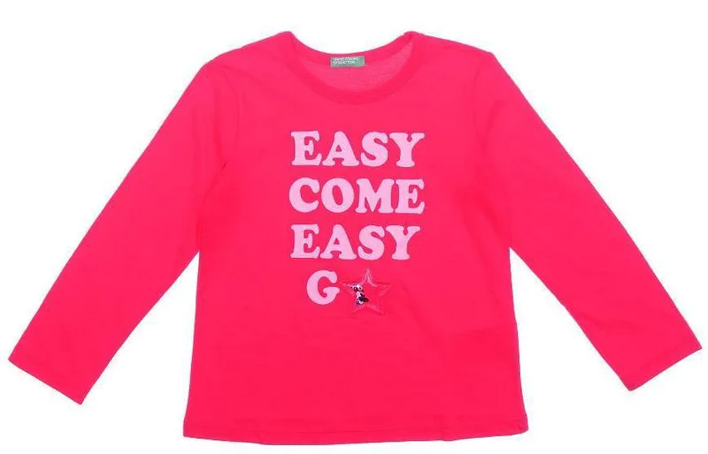 ΜΠΛΟΥΖΑ ΜΑΚΡΥΜΑΝΙΚΗ BENETTON COLOR GIRL LUG ΚΟΚΚΙΝΟ (90 CM)-(2 ΕΤΩΝ)