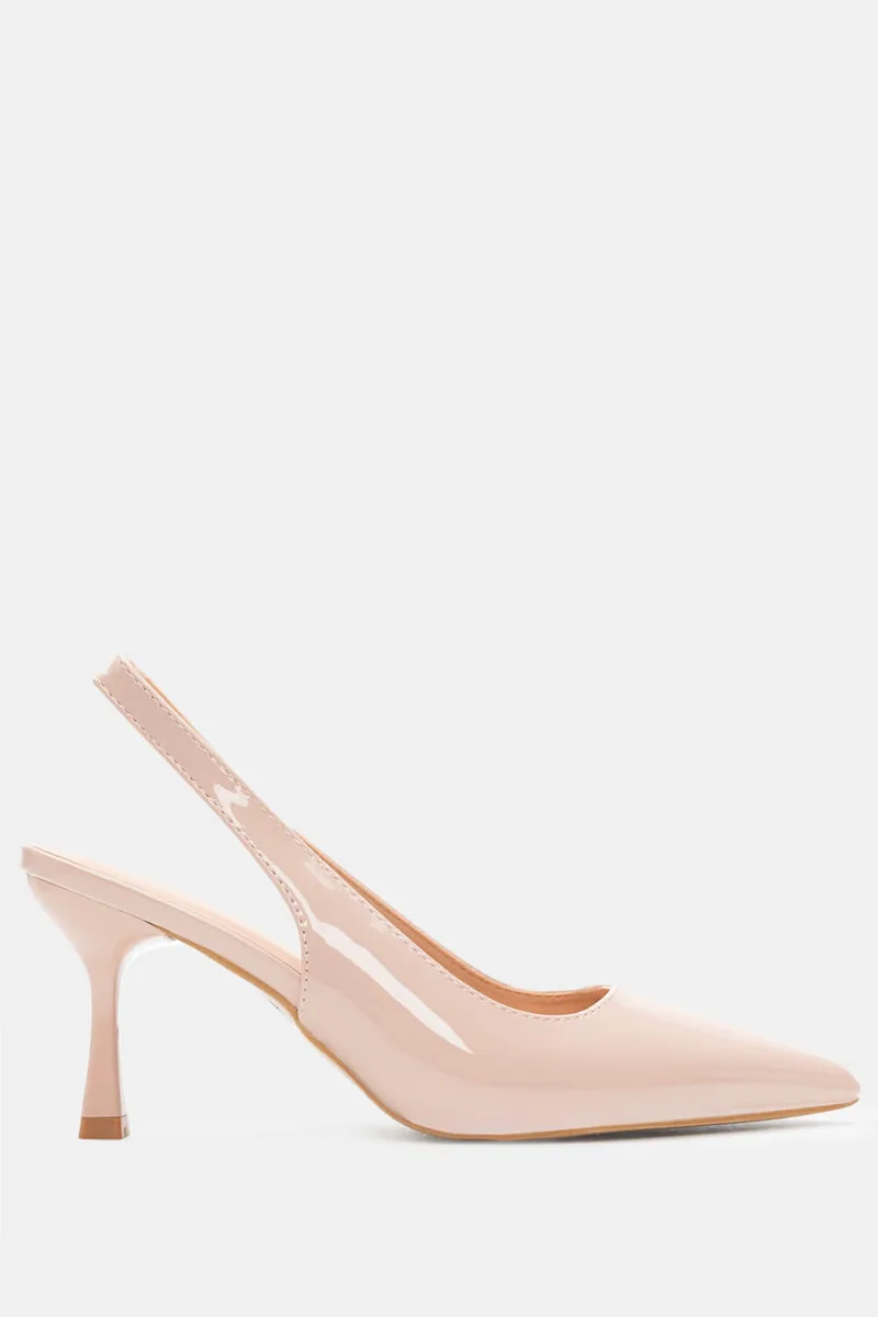 Γόβες Μυτερές Open Heel - Μπεζ