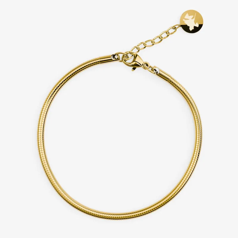 Βραχιόλι FURIOSA® Round Snake Bracelet - 16+2 cm Χρυσό Universal